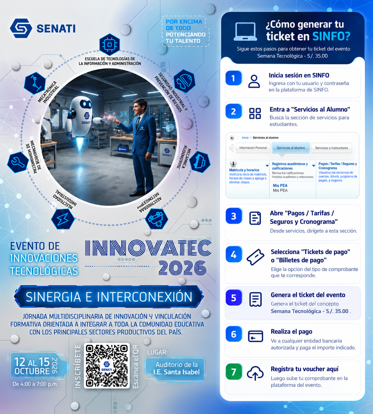 Guía visual para generar el ticket de pago en SINFO y registrar el voucher